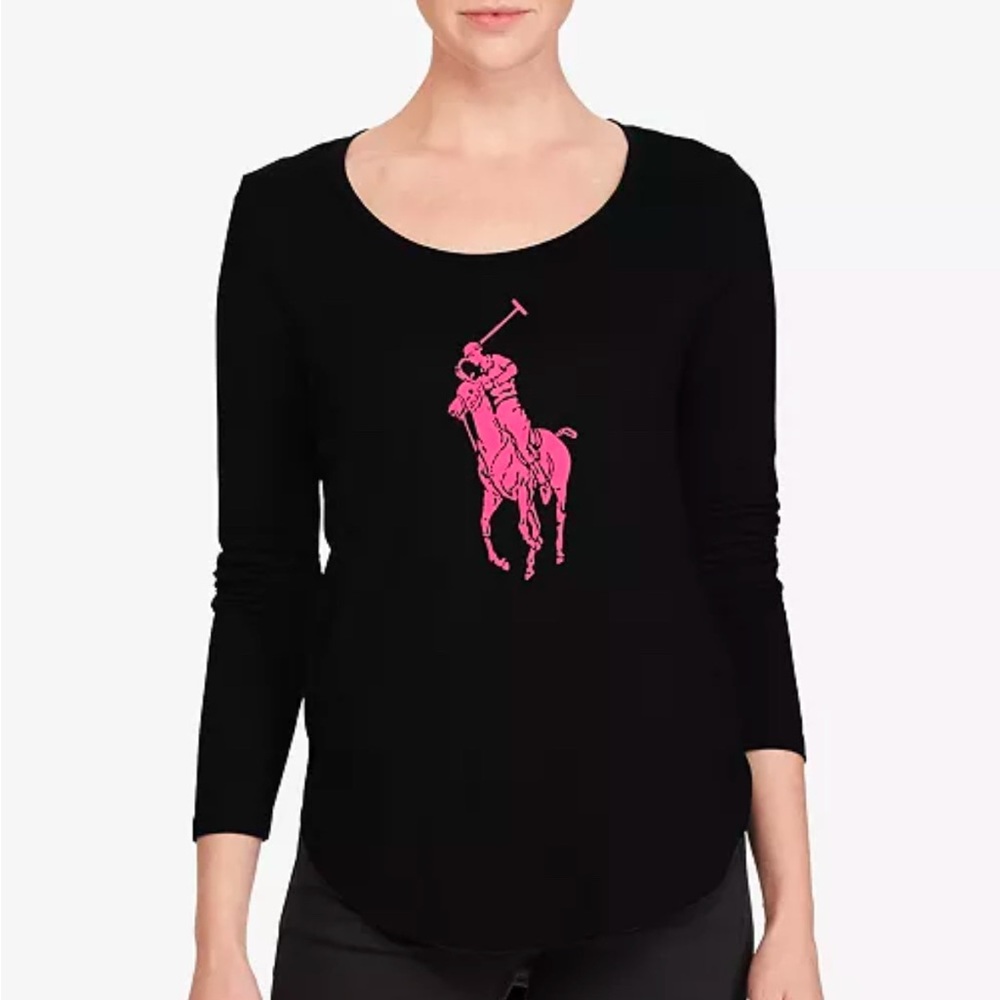 Polo Ralph Lauren Pink Pony 3/4 Sleeve Women Shirt